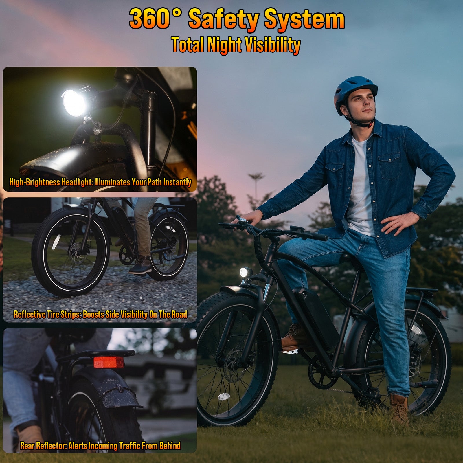 Rexei Yeki 1500W Electric Bike for Adults,26" Fat Tire EBike, 48V 18AH Battery, 28 MPH Max Speed, 7-Speed , 500 lbs, Front Suspension, Dual Disc Brakes, LCD Display, UL2849