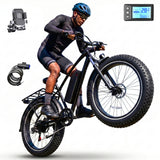 Rexei Yeki 1500W Electric Bike for Adults,26" Fat Tire EBike, 48V 18AH Battery, 28 MPH Max Speed, 7-Speed , 500 lbs, Front Suspension, Dual Disc Brakes, LCD Display, UL2849
