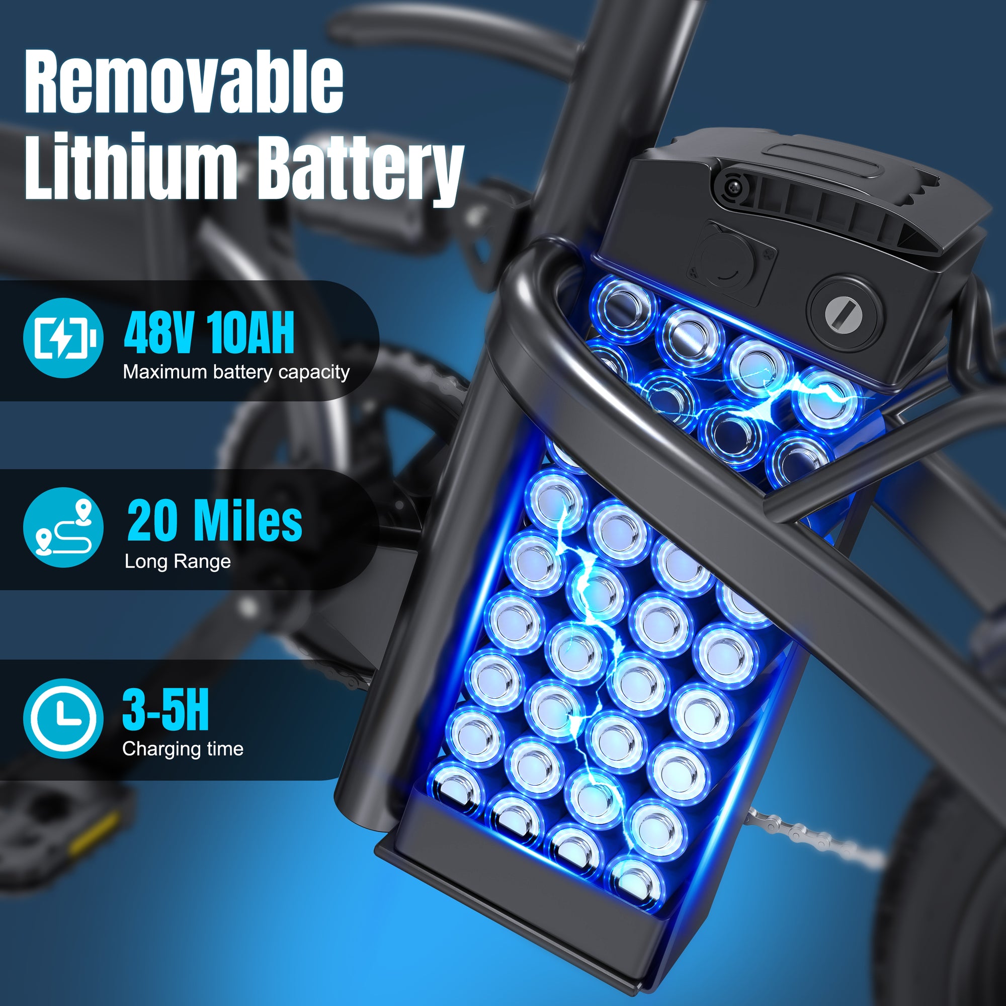 【Rexei Yeki】14 Inch Folding Electric Bicycle, 400W Adult Electric Bicycle, 48V 10.4Ah,Top Speed 19.9 Mph, Dual Disc Brake Safety System, 3-Speed Riding, Front Fork With Shock Absorption, Black