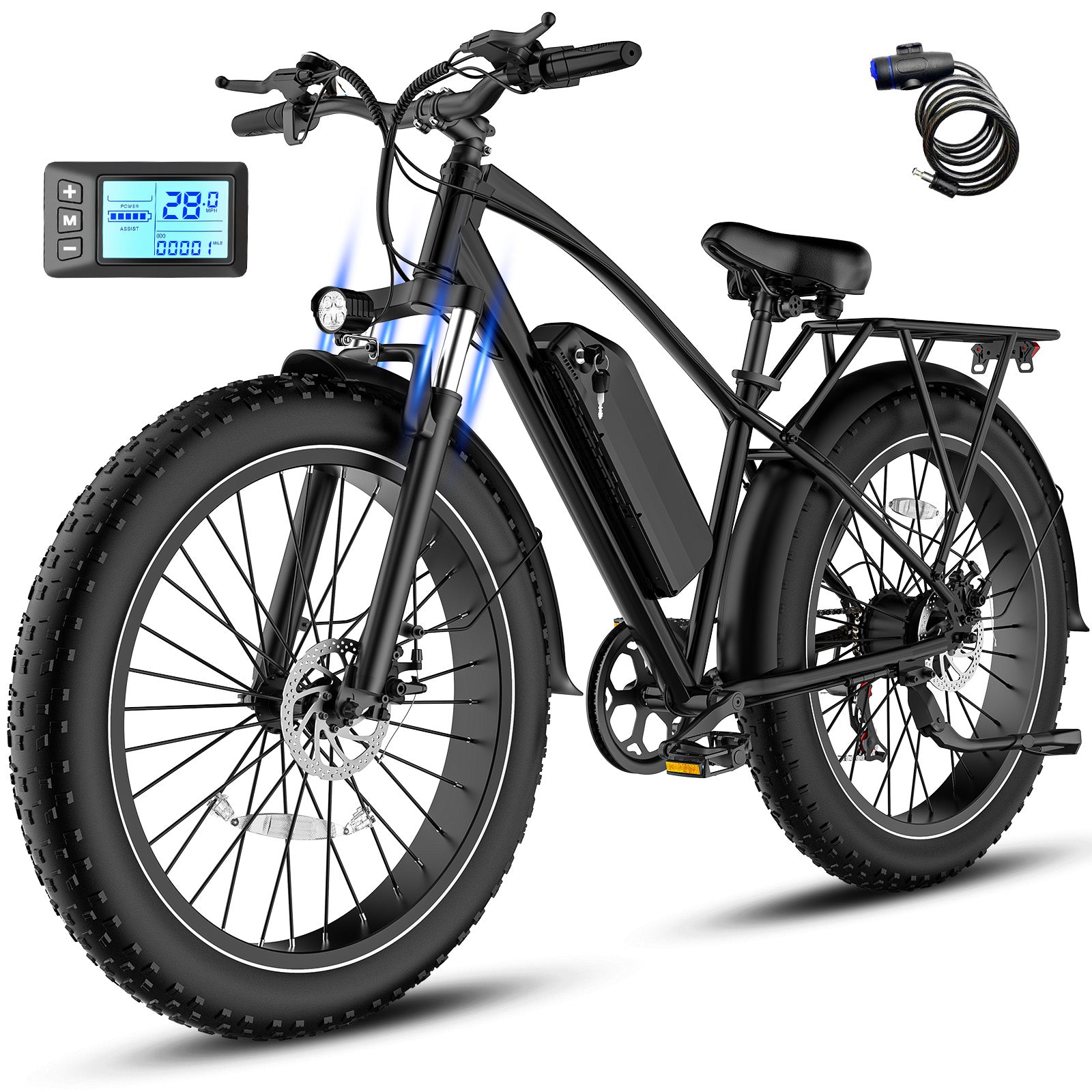 Rexei Yeki 26" Fat Tire EBike, 1200W Electric Bike for Adults