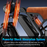 【Rexei Yeki】1200W Off-Road Electric Bike for Adults, 48V 18AH Removable Battery, 16" Wide Tires, 5-Speed Transmission, Dual Disc Brakes & Spring Suspension