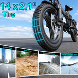 【Rexei Yeki 】14 Inch Folding Electric Bicycle, 400W Adult Electric Bicycle, 48V 10.4Ah,Top Speed 18Mph, Dual Disc Brake Safety System, 3-Speed Riding, Front Fork With Shock Absorption, Black