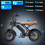 【Rexei Yeki】1200W Off-Road Electric Bike for Adults, 48V 18AH Removable Battery, 16" Wide Tires, 5-Speed Transmission, Dual Disc Brakes & Spring Suspension